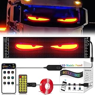 Devil Eyes Light for Cars, Colorful Eye Lamp Soft Screen for Car Windows, Car Window Programmable Flexible LED Screen, DIY Car Dynamic LED Smart Colorful Eye Lamp Soft Screen (4.7 * 23.4in)