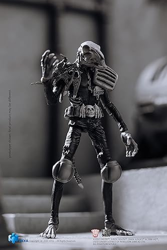 Miniatura 3 de HIYA TOYS Judge Dredd: Judge Mortis - Figura de acción exquisita a escala 1:18 en blanco y negro
