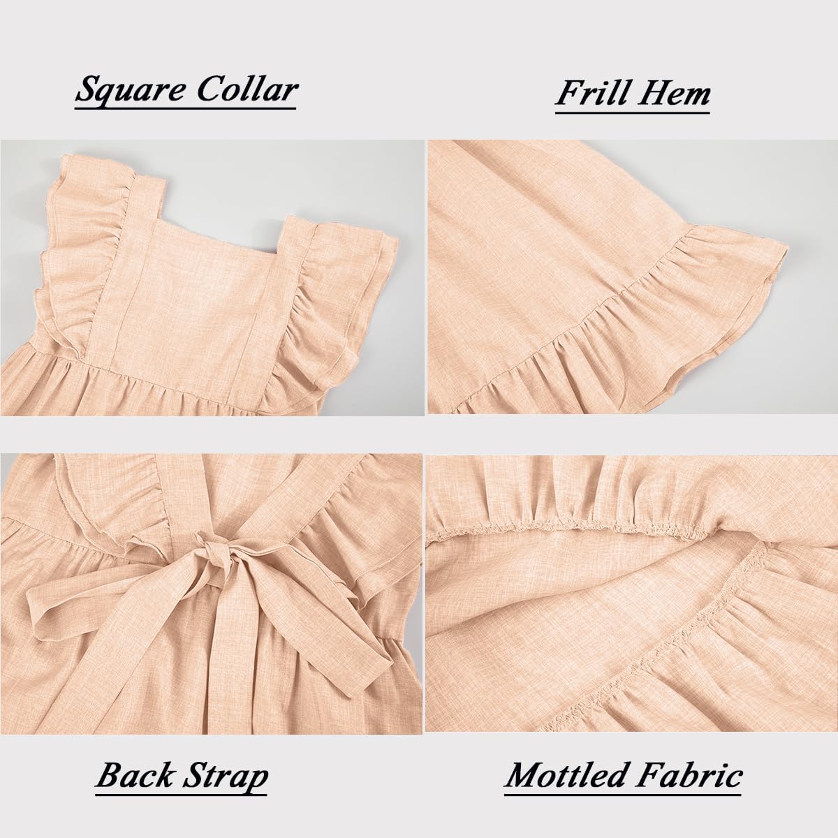 Girls Dress Kids Linen Boho Summer Ruffle Dresses 5-12 Years image 5
