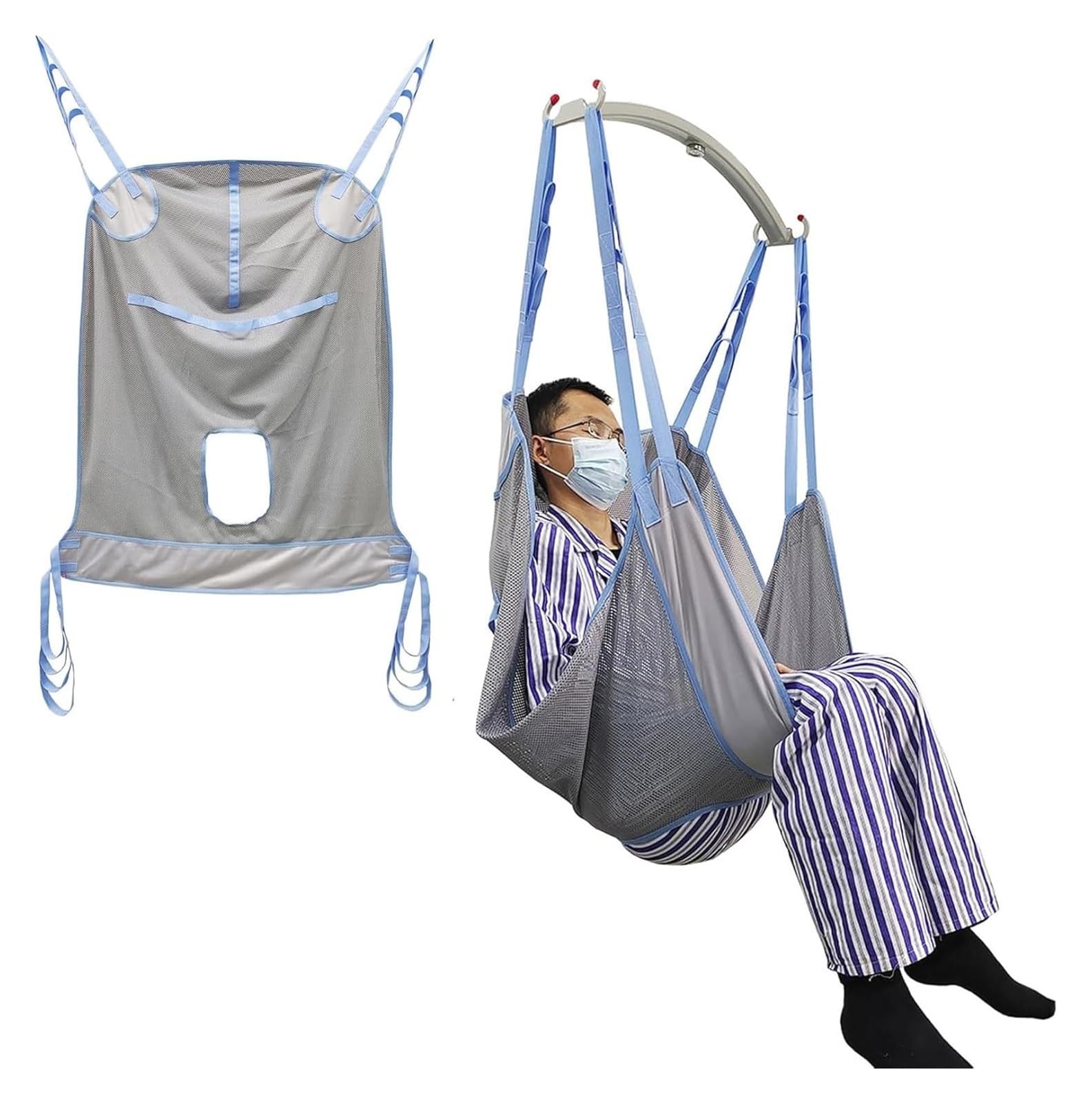 Eslinga de ducha，Traslado de paciente， Arnés de baño for elevación de pacientes Arnés de malla universal for elevación de pacientes Arnés de transferencia de cuerpo completo for ayuda al paciente