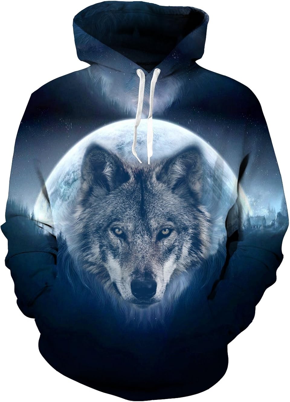 uideazone Unisex 3D Fleece Hoodie Cool Pullover Long Sleeve Hooded Sweatshirts with Big Pockets