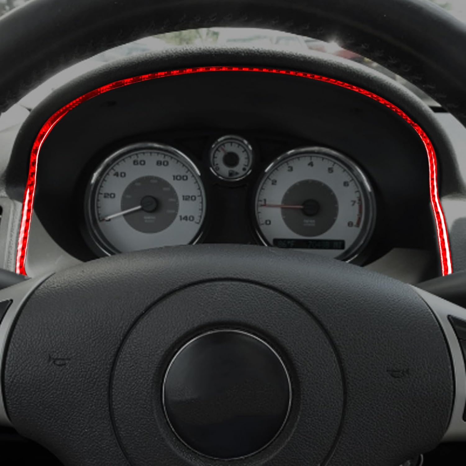 Car Dashboard Decals Red Carbon Fiber Accessories Protections Stickers Compatible with Chevrolet Cobalt 2005 2006 2007 2008 2009 2010