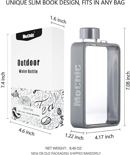 Miniatura 5 de MoChic - Botella de agua plana portátil de viaje A5, botella de agua de 13 onzas, cabe en cualquier bolsa