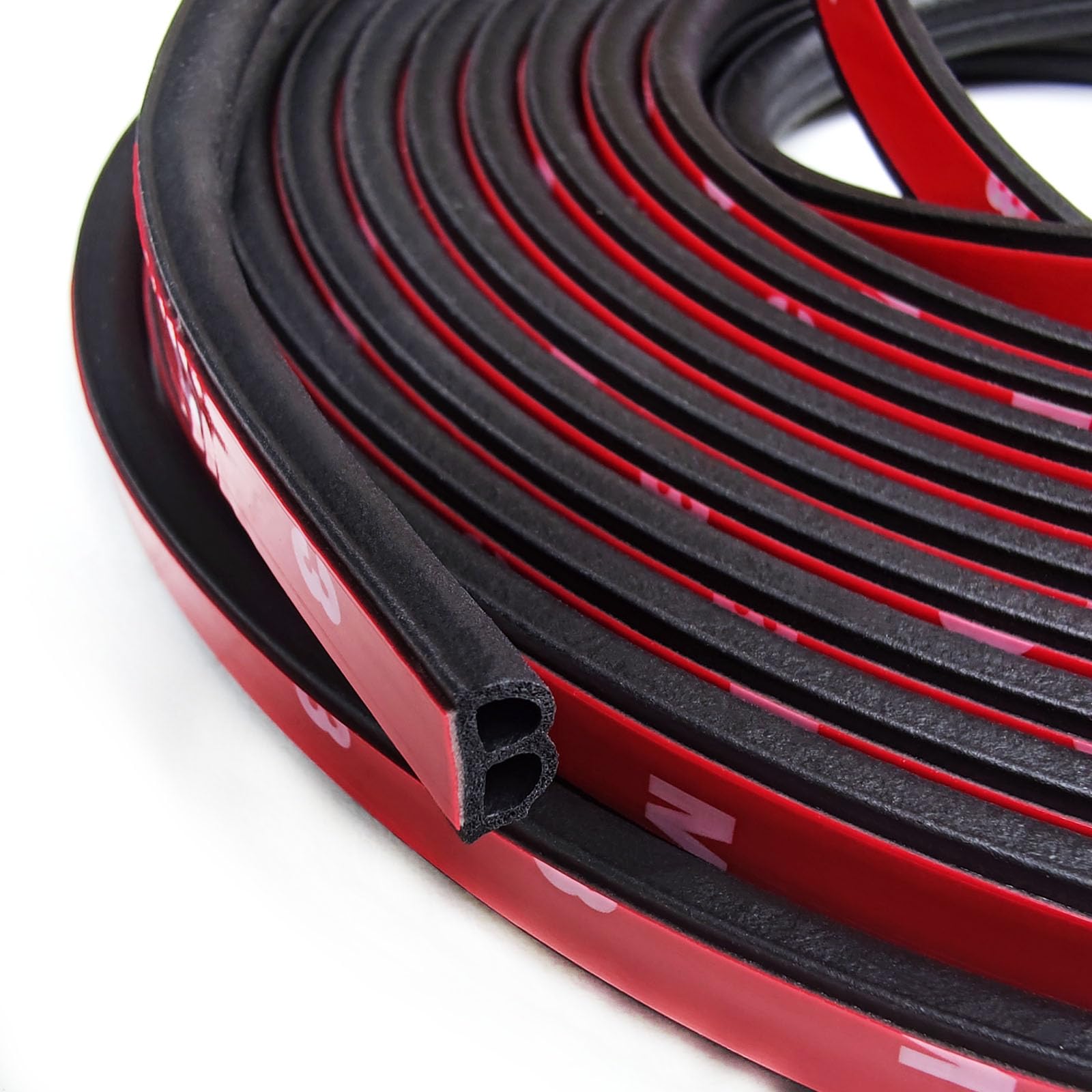 Tianruida Red 39.4Ft Universal B-Shape Car Door Seal Strip, Rubber Seal Strip For House Door Window, 12M Weather Stripping For Car Truck Door Window Soundproof (B-Type Sealing Strip 12M)