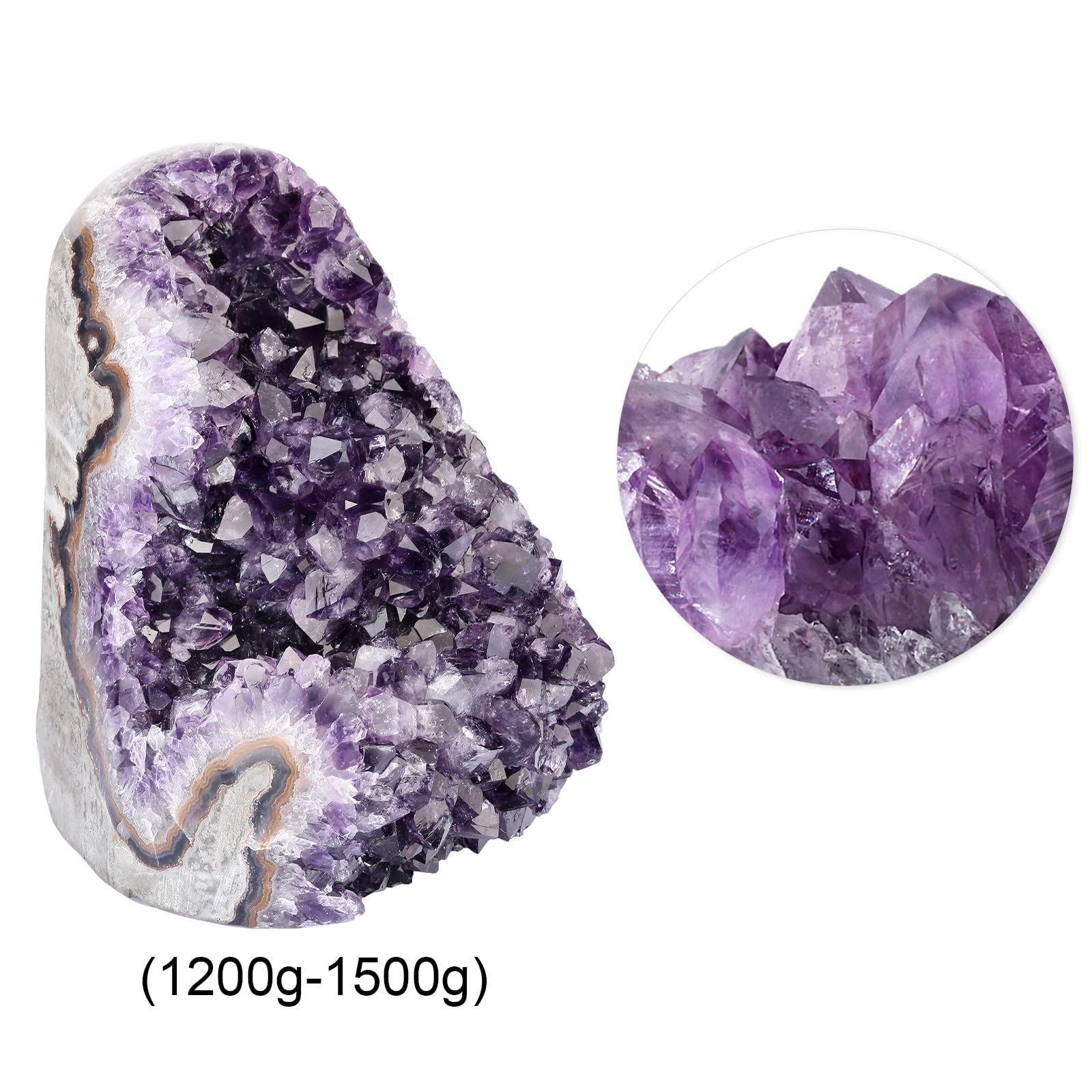 Nupuyai Amethyst Druse Groß Kristall Rohstein Dekoration, Natürlicher Amethyst Drusensegment Stein Cluster Quarz Crystal Dekorative Steine（1200g-1500g）