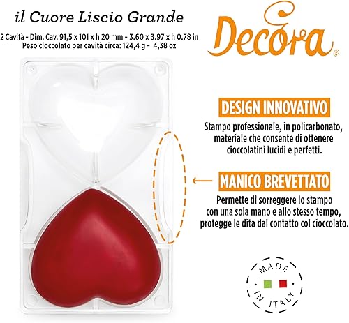 Miniatura 2 de Molde de corazones de chocolate, policarbonato, 10.8 x 7.1 x 2.0 in