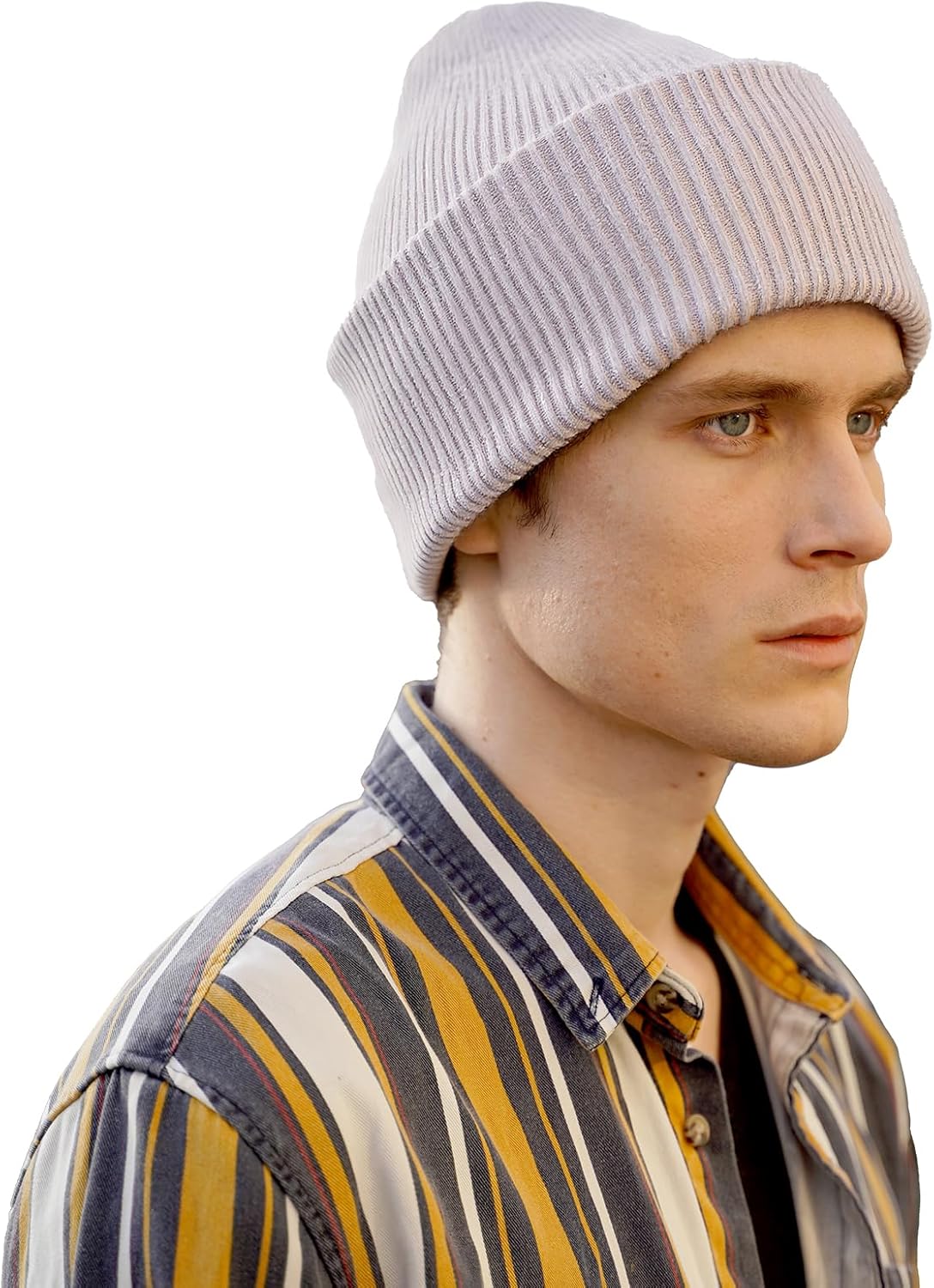 100% Merino Wool Beanie Hat for Men and Women, Unisex Thermal Winter Hat, One Size Cuffed Knit Ribbed Beanie - Image 3