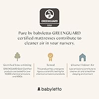 Vista 6 de Babyletto Pure Core - Mini colchón para cuna, cubierta híbrida impermeable, ligero, certificado Greenguard Gold