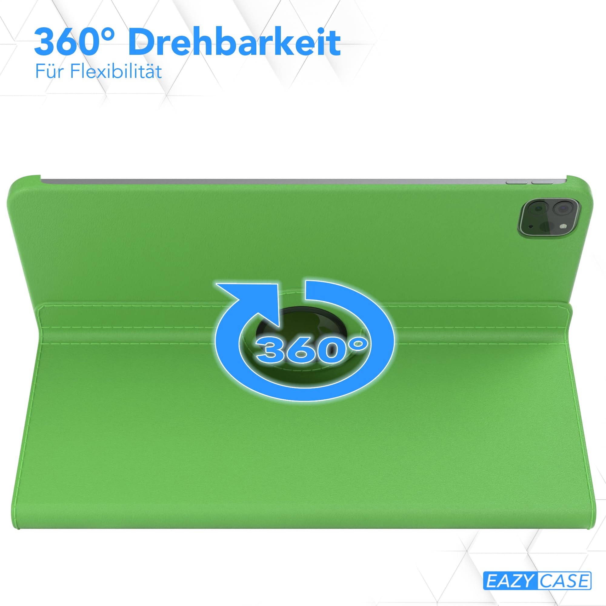 EAZY CASE Tablet Hülle Für IPad Pro 12,9 (2024) | 360° Drehbar Mit Standfunktion | Kunstleder In Schwarz