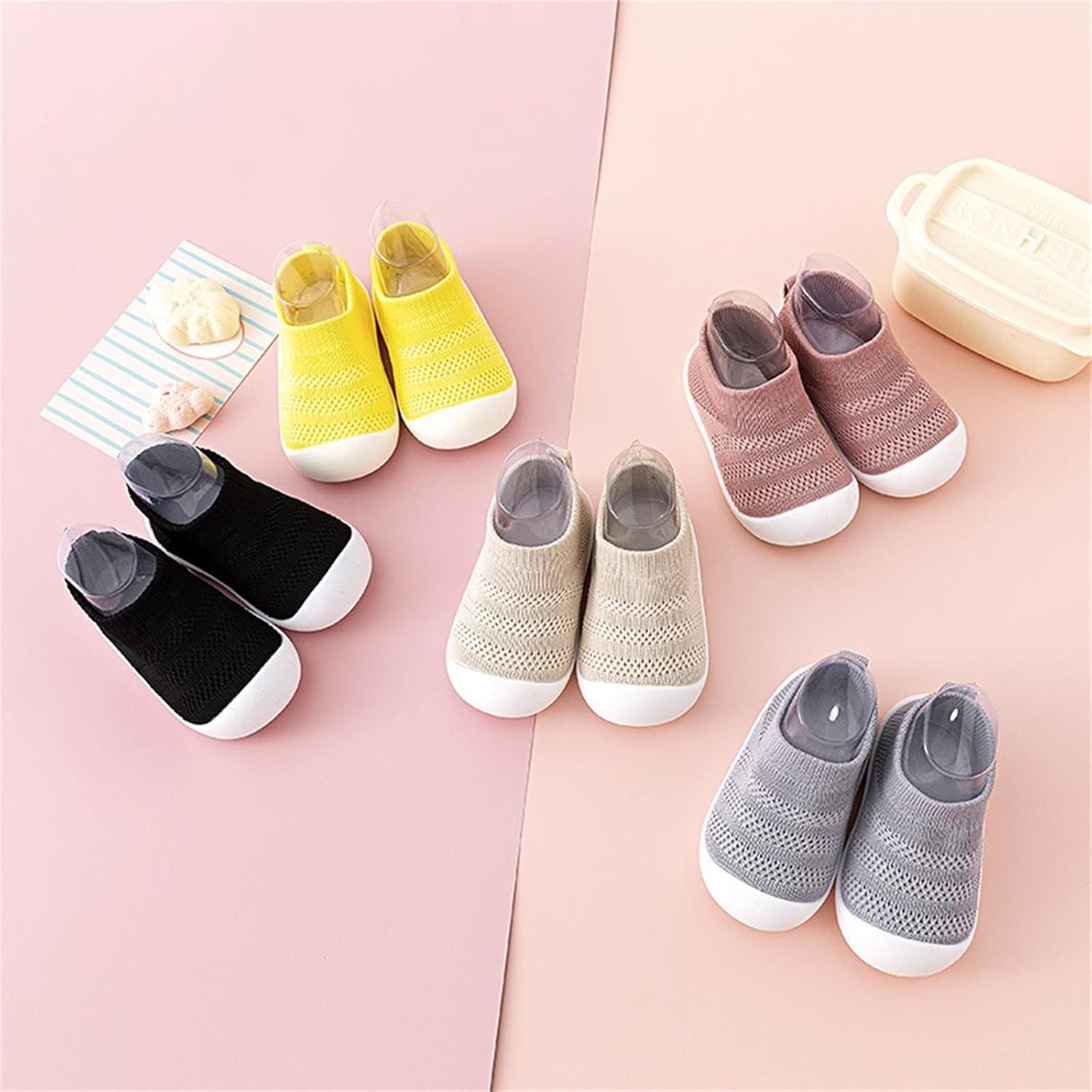 Baby Infant Sneakers Rubber Soft Ankle Non Slip First Walking Shoes Newborn Boys Ankle Non Slip Lightweight Sneakers