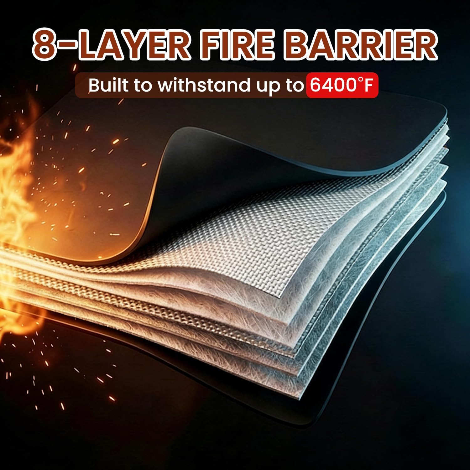 Upgraded 6400°F Fireproof Document File Organizer Box, Fireproof Storage Filing Cabinet with Lock, Portable Office Safe Box for Hanging Letter/Legal Folder 16.1 x 12.9 x 11in (Black)