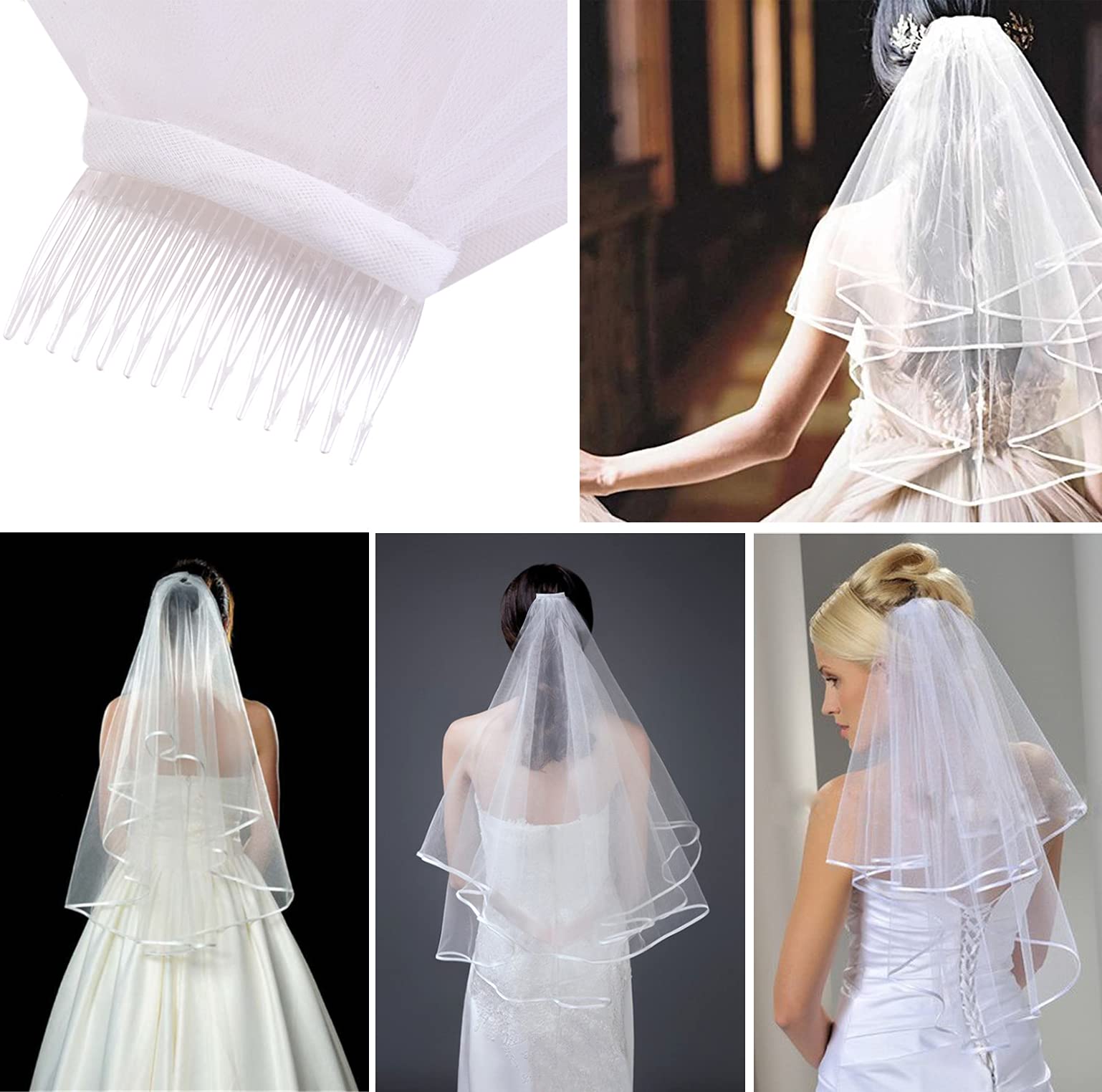 16PCS Gadget Sposa to Be Kit Accessori Velo Sposa Decorazione per la notte delle ragazze, 10 Team Sposa Bracciali, 1 Sposa to Be Bracciali, Velo, Spille, Tatuaggi, Cerchietto Tiara