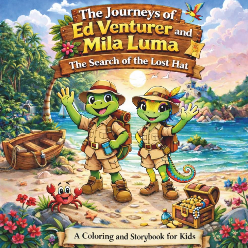 The Journeys of Ed Venturer and Mila Luma -A Coloring and Storybook for Kids: The Search of the Lost Hat
