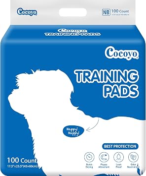 COCOYO Best Value Dog Training Pads | Dog Pee Pads | Super Absorbent Puppy Pads 17.5" x 23.5", 100 Count,Blue