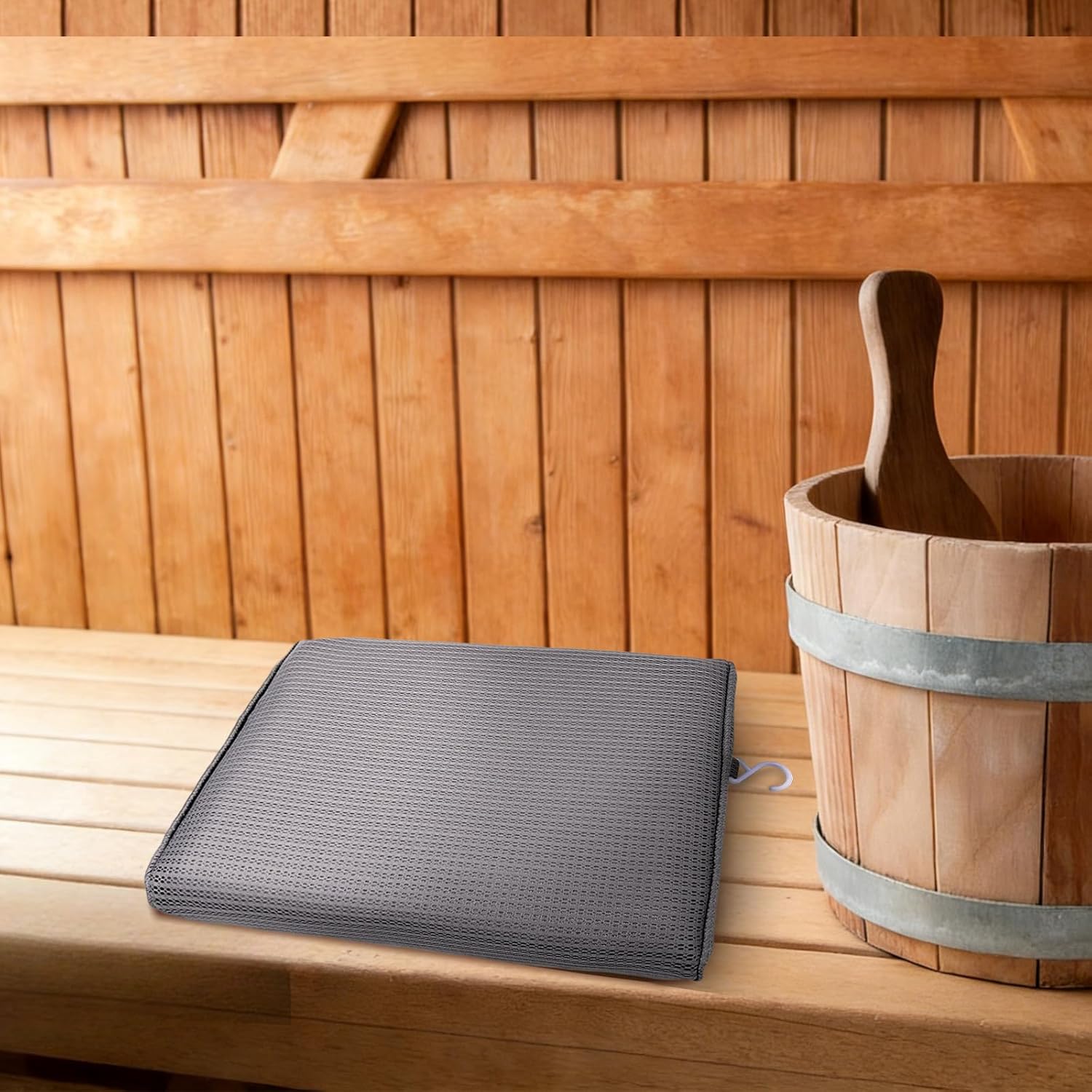 2 Pack Sauna Seat Cushions, 2'' Waterproof High Resilience Seat Pad for Infrared Sauna, Shower Chair & Spa, Heat Mat Accessories (Gray)