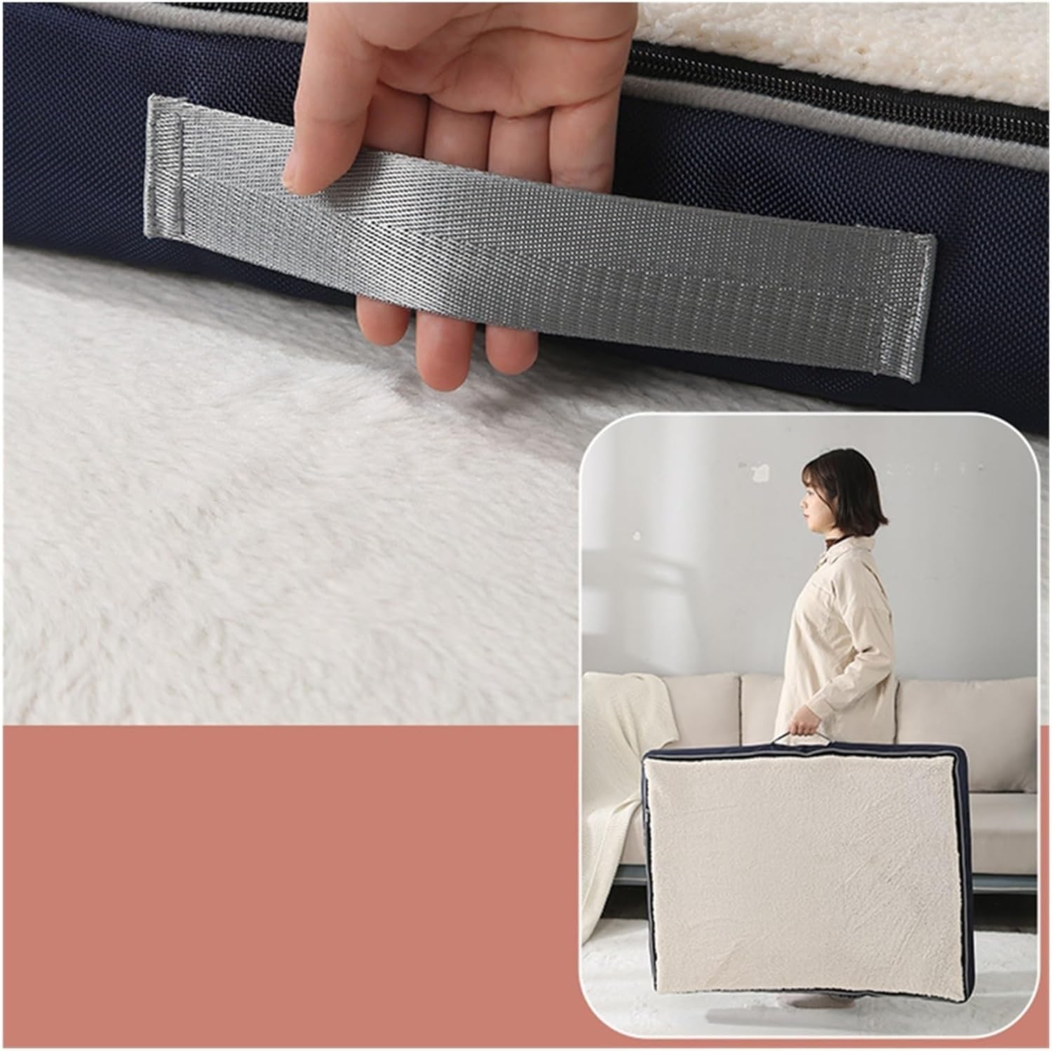 Pet Nest Big Pet Bed Plush Memory Foam Dog Bed Large Dog Removable Washable Dog Mattress Pet Mat Nonslip Egg Kennel Pad Cat Sofa Washable Small Pet Bed(Black,S 75X50X10CM)