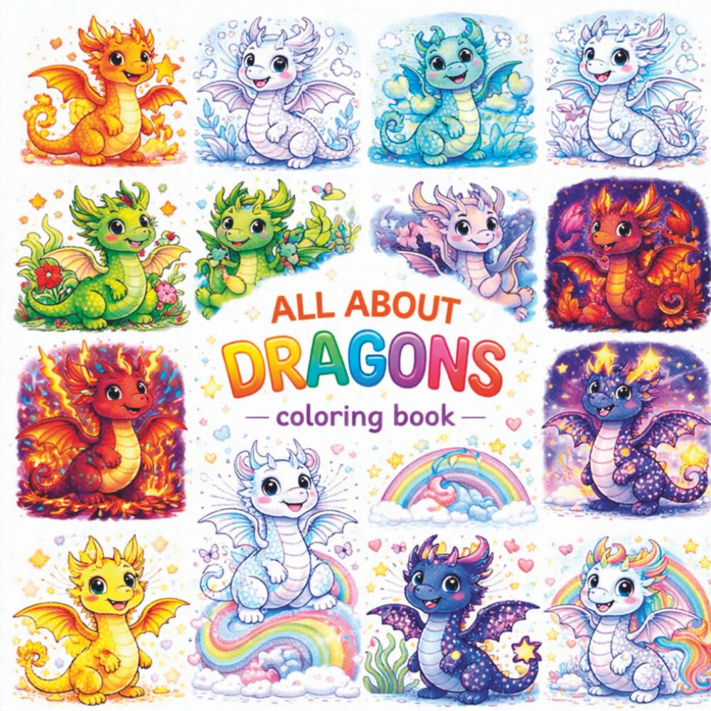ALL ABOUT DRAGONS: Coloring Book