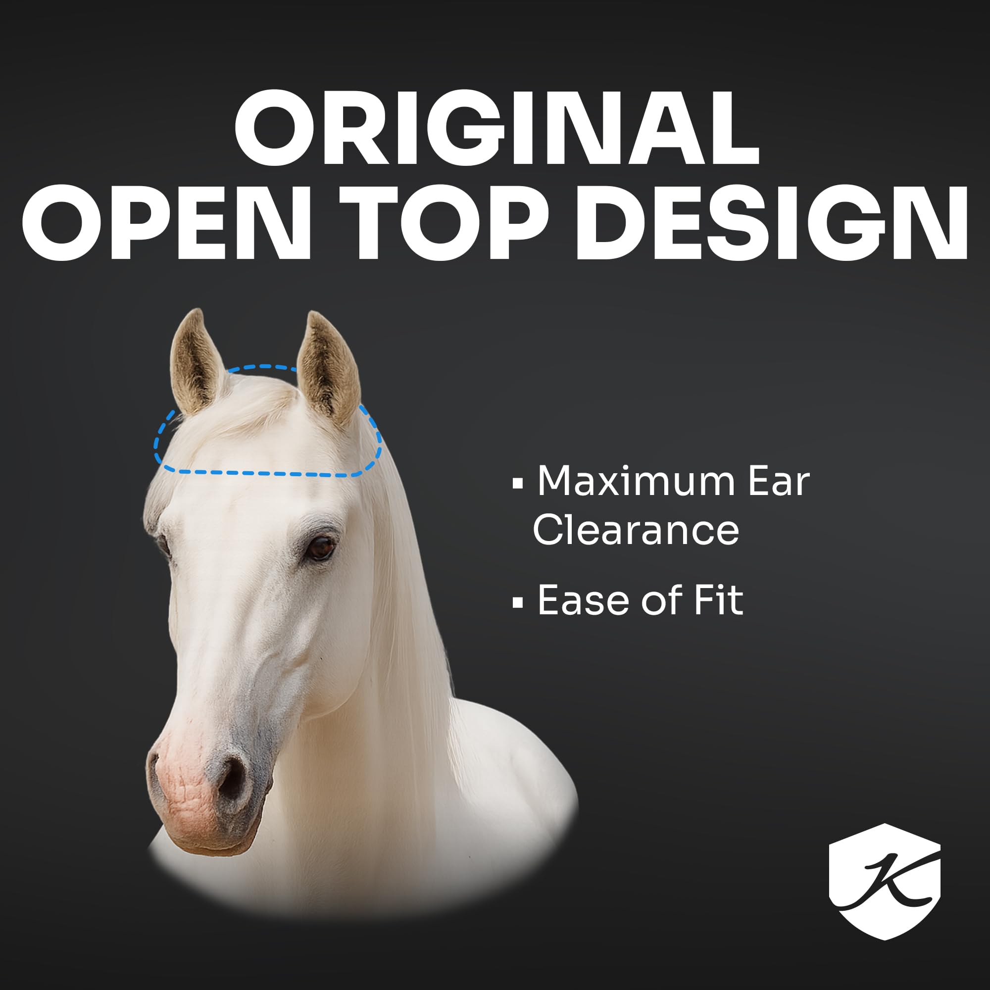 Kensington - Máscara antimoscas con ribete de forro polar para caballos, protege la cara y los ojos de las moscas y los rayos del sol mientras permite una visibilidad completa, transpirable y no