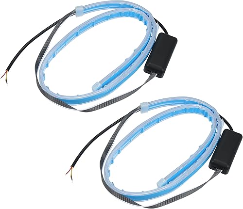 X AUTOHAUX 2 tiras LED flexibles para faros delanteros de automóvil de 23.6in y 24 pulgadas para circulación diurna, señal de giro secuencial de
