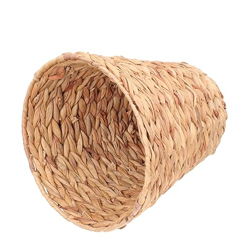 Cesta de basura tejida de ratán, cesta de basura para oficina, cesta de almacenamiento de jacinto, cesta de basura tejida con paja, cesta de