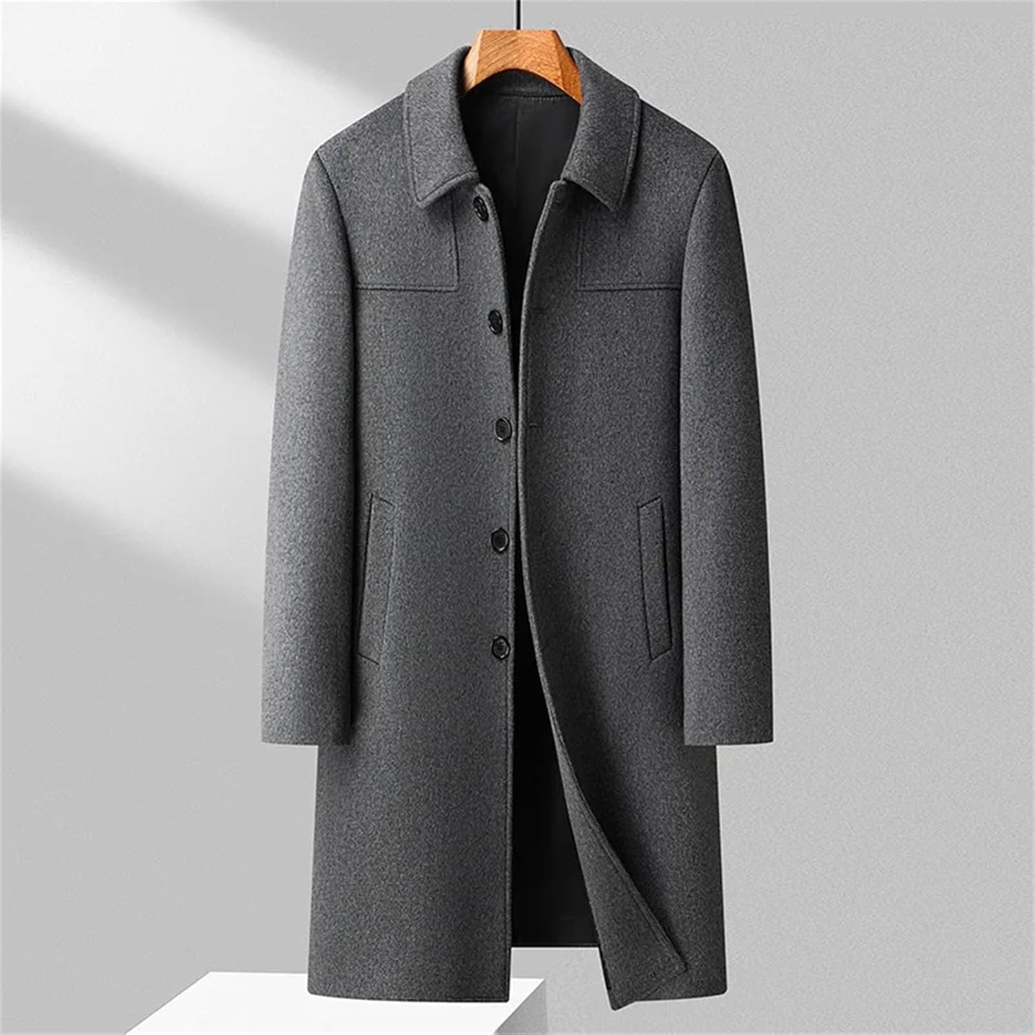 Mens Winter Formal Wear Business Wool Trench Coats British Cashmere Overcoats Woolen Blends Long Jackets