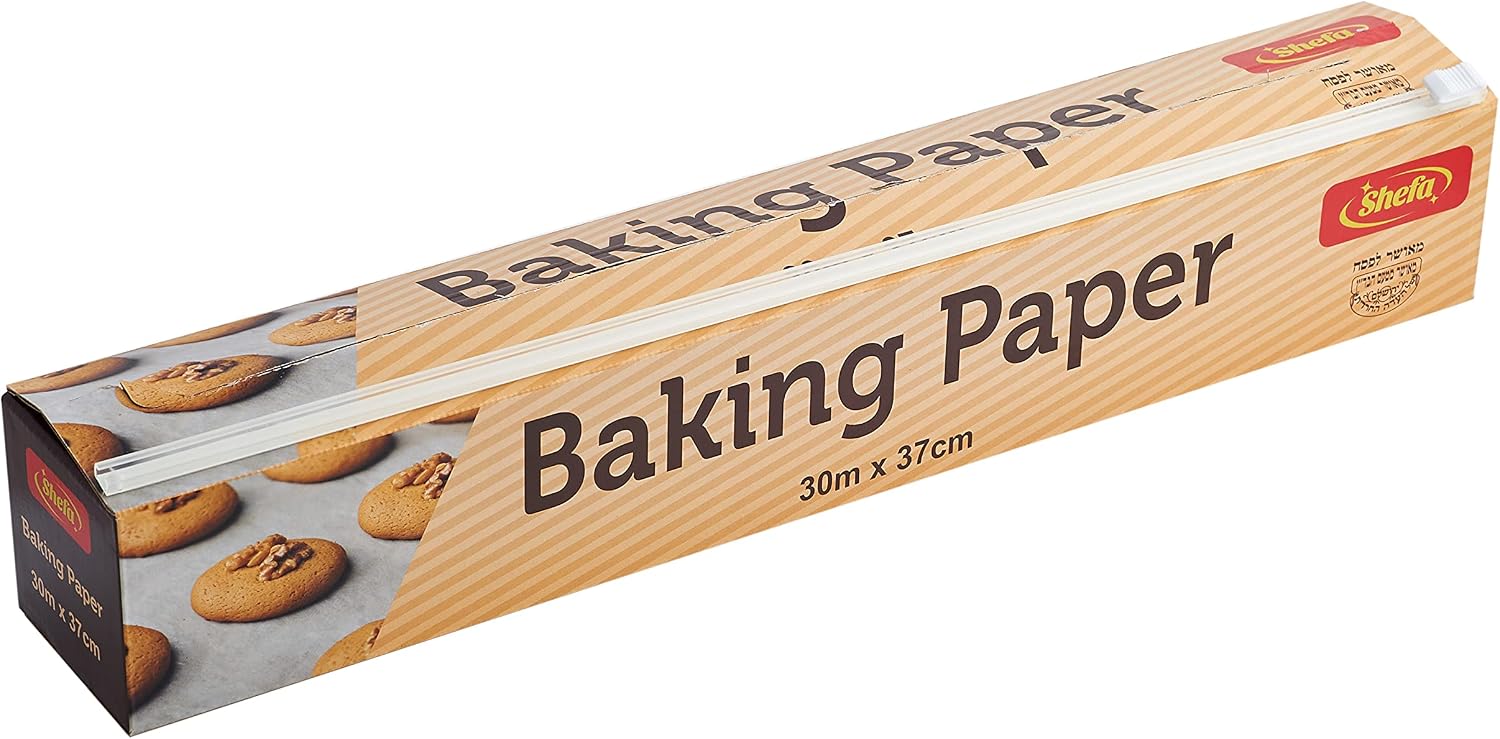 Shefa Parchment Paper Roll, Non-Stick Baking Paper, 30m x 37cm Roll, 143 Sheets, Oven Safe, Professional Cutter