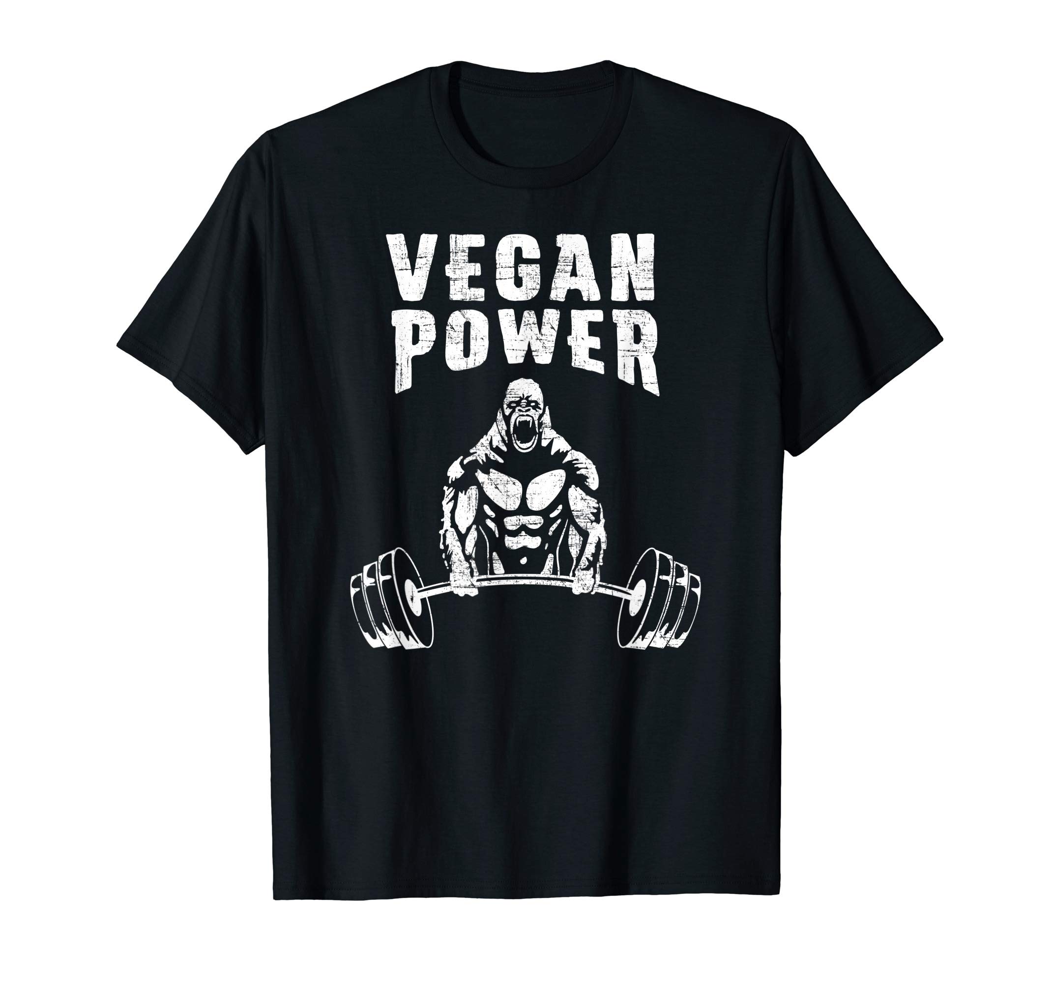 Vegan Power DesignsVegan Power Gorilla Bodybuilding Gym Workout T-ShirtOEKO-TEX STANDARD 100