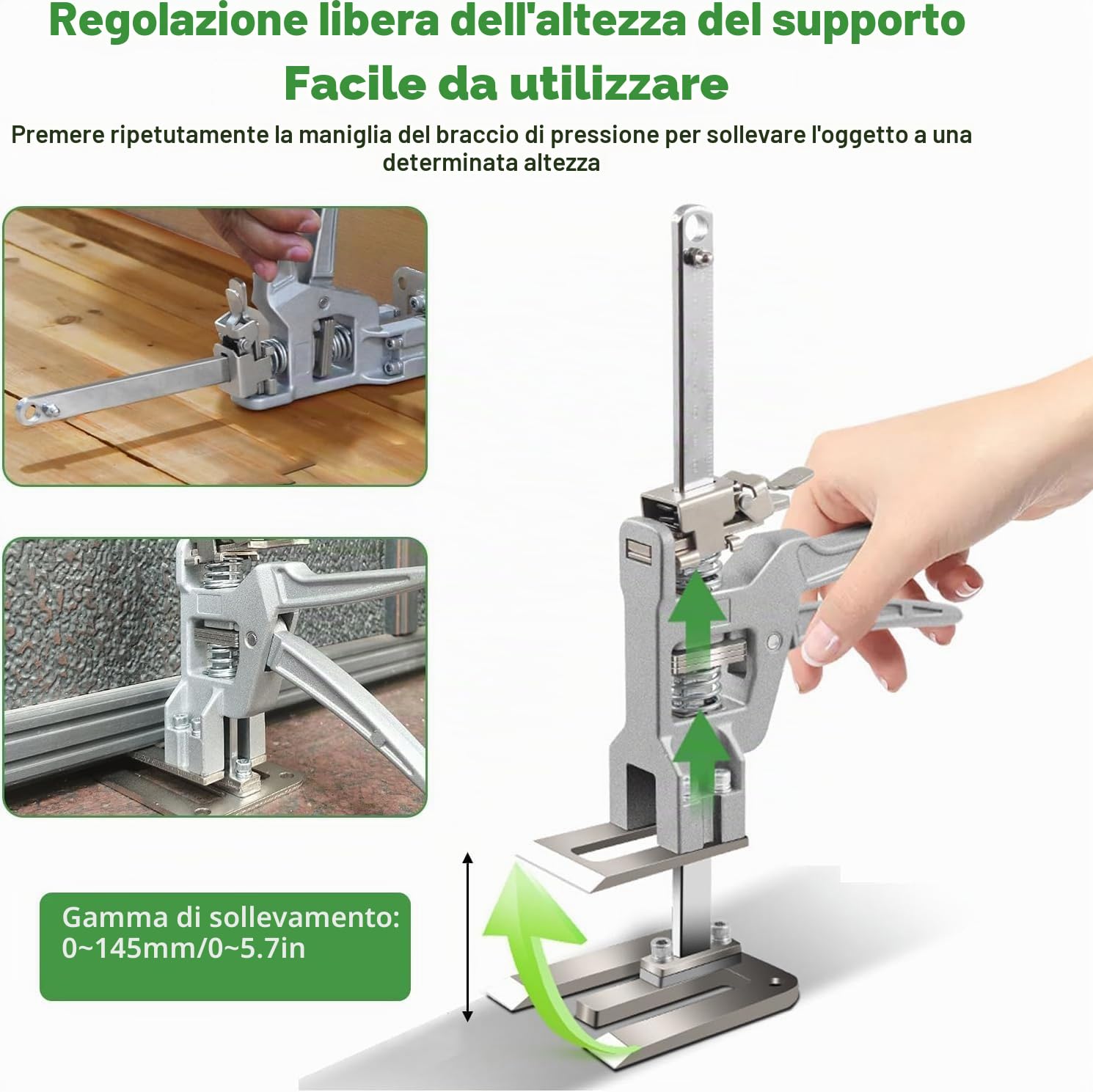 2 pezzi Sollevatore di Bordo Resistente,Strumento di Serraggio di | Precisione del Braccio Multifunzione Cartongesso per Riparazioni Antiscivolo,Porta Uso Bordo Sollevatore Armadio Jack,400kg