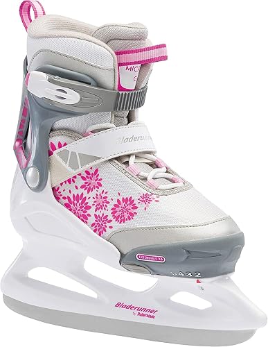 Rollerblade Bladerunner Ice Micro Ice Girls Junior, Ajustable, Rosa y Blanco, Pa