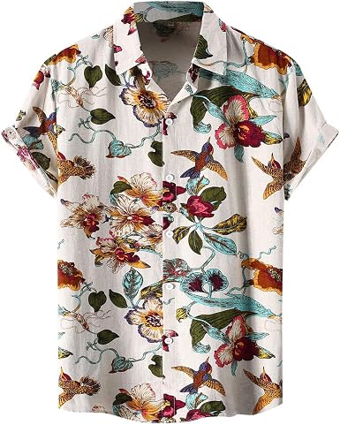 Luxury Printed Short Sleeve Button 