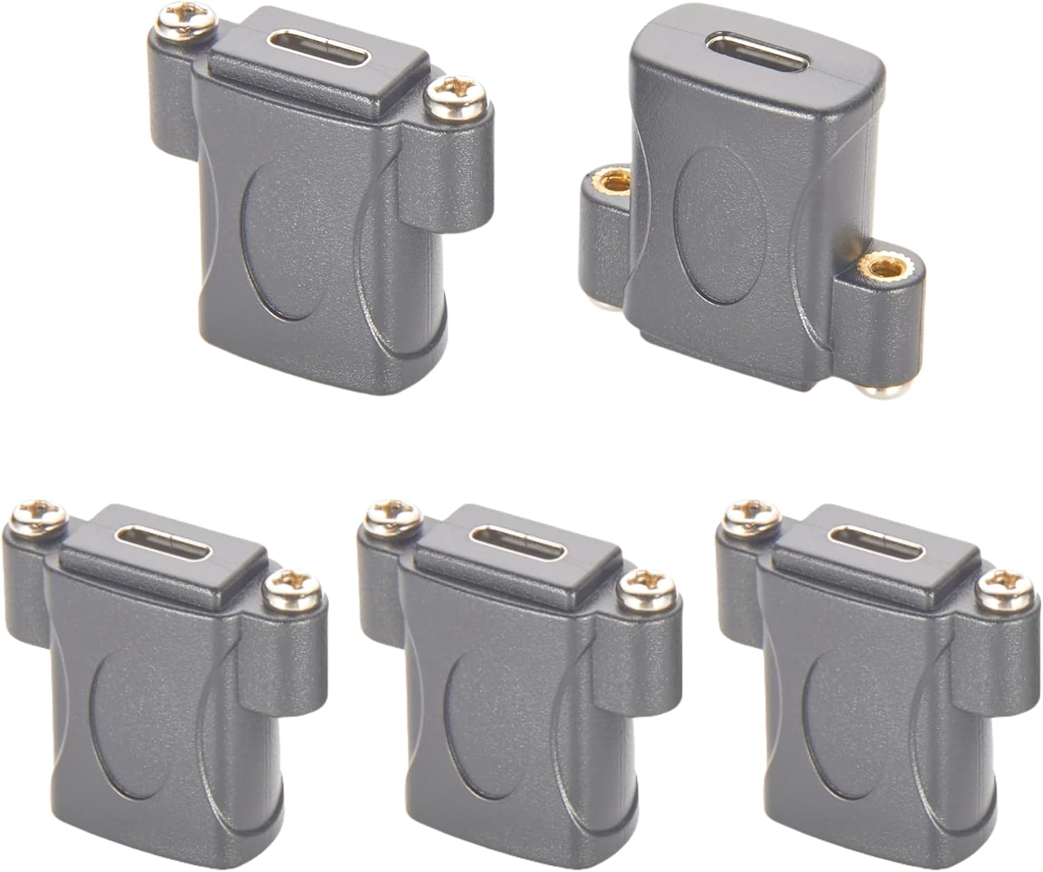 Screw Panel Mount USB 3.1 Type C Coupler Converter 10Gbps USB C Female to Female Gender Changer 100W Pass Through Bulkhead Extender Socket Connector for Data Transfer Charging (5PCS)