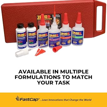 FastCap 2P-10 Thin Super Glue Adhesive for Tight and Small Spots - All Purpose Application - 4000 PSI Tensile & Sheer - 10 oz. - 80116