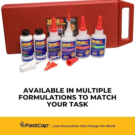 FastCap 2P-10 Thin Super Glue Adhesive for Tight and Small Spots - All Purpose Application - 4000 PSI Tensile & Sheer - 10 oz. - 80116