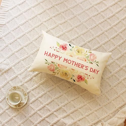 Miniatura 2 de Ogiselestyle Funda de almohada con diseño de corona floral para el Día de la Madre, 12 x 20 pulgadas, regalo para madres, decoración para el hogar