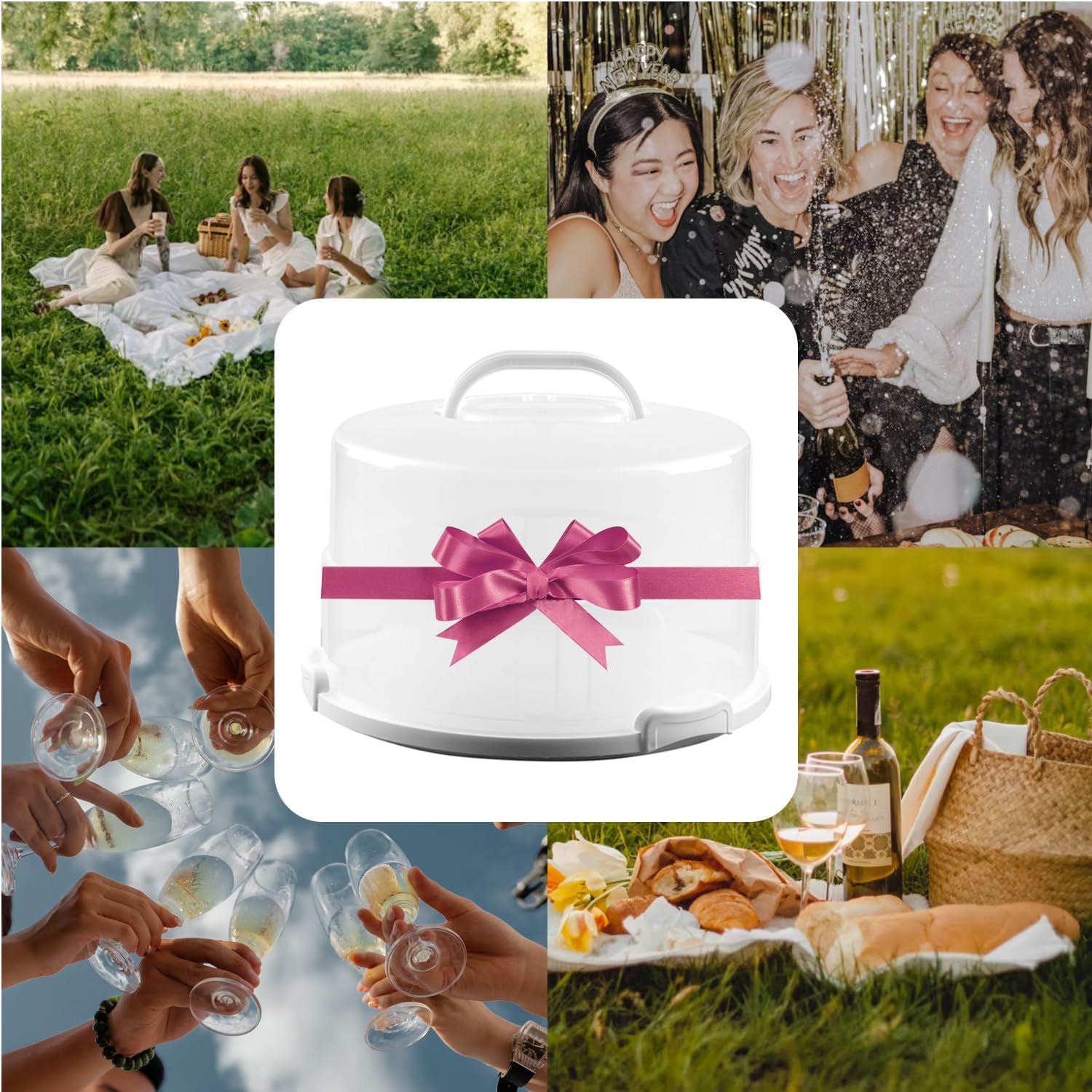 12 Inch Tall Cake Carrier Extra Large Cake Carrier with Lid and Handle