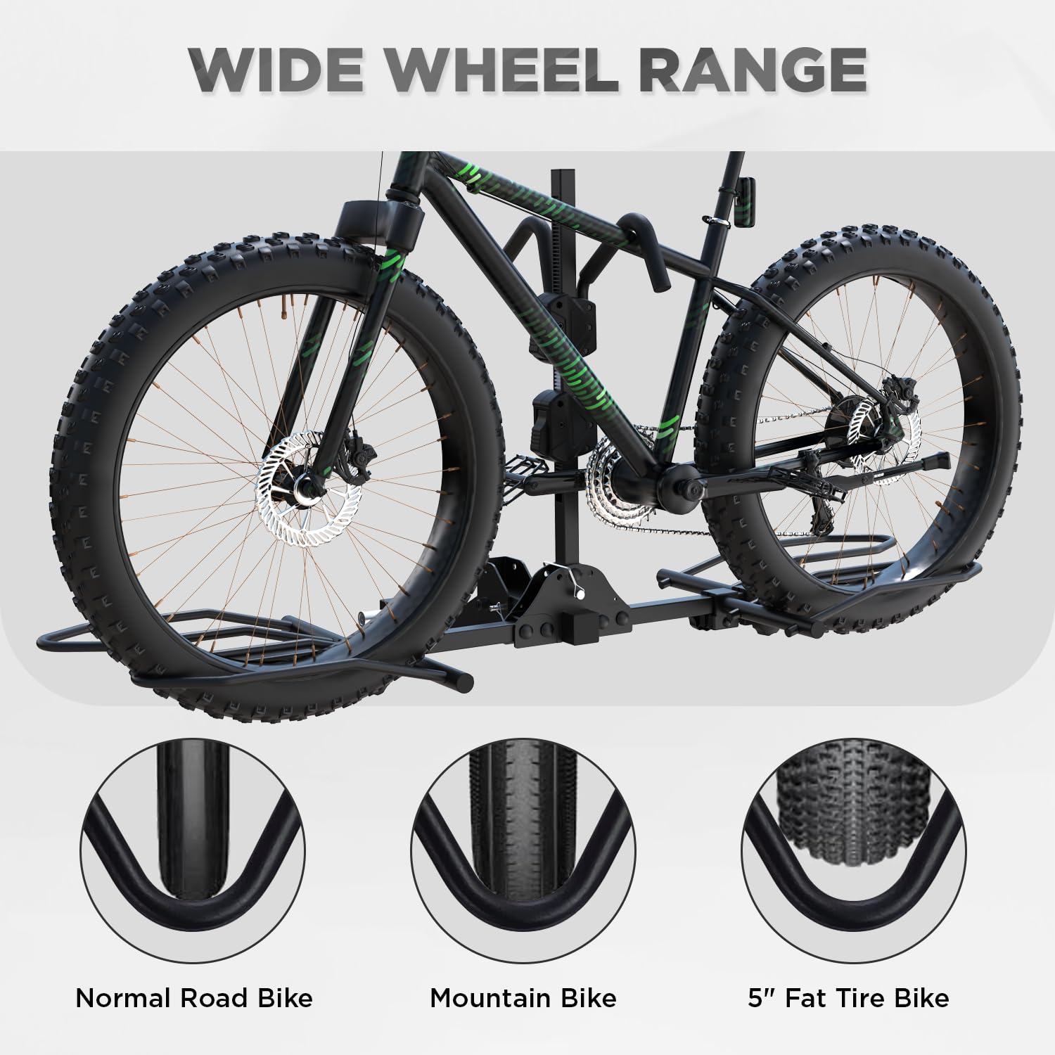 TANX Bike Racks for Ebikes,Fat Tire Bike Rack for Tow Hitch 2-Bike 160 lbs Capacity,Hitch Bike Rack for Heavy E Bike, Wobble Free Smart Tilting Folding Bicycle Car Racks for Standard, 2 inch Receiver