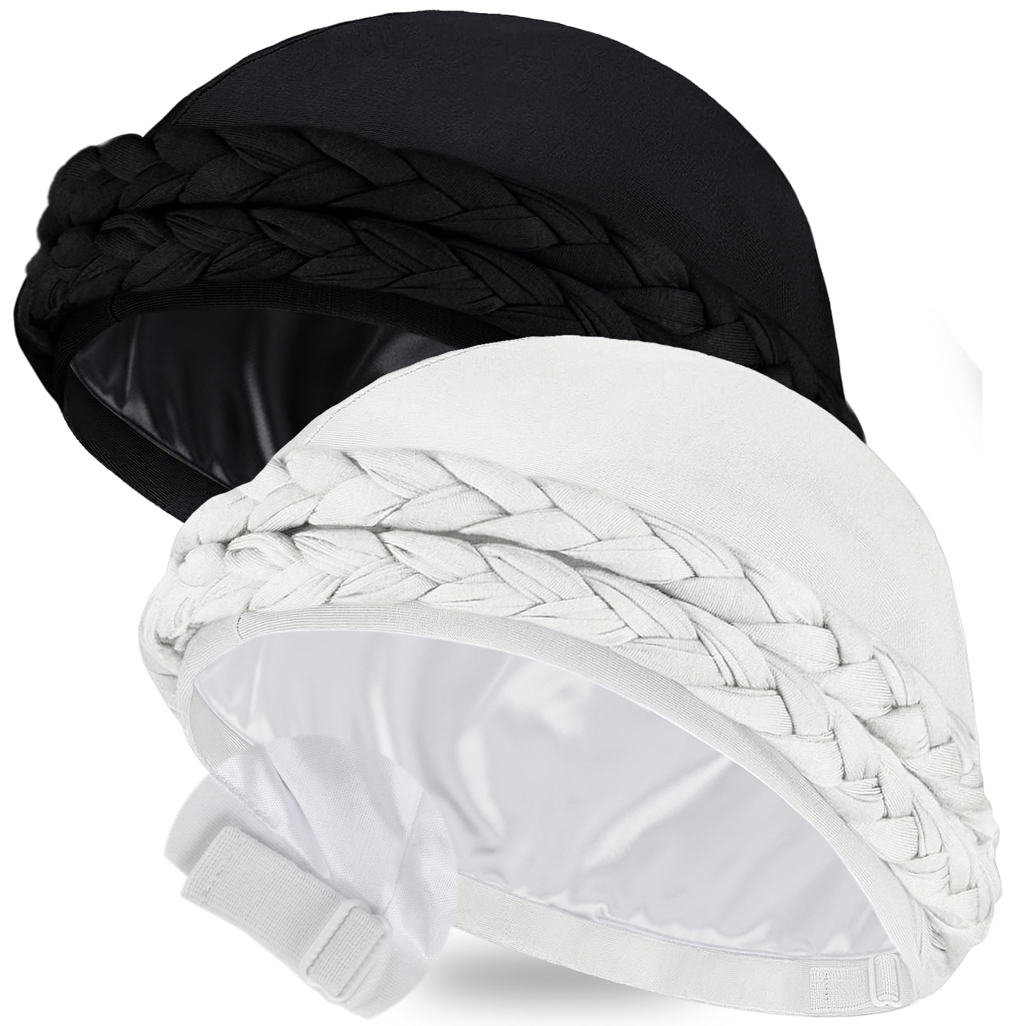 Ababalaya Adjustable Satin Lined Turban for Women Men