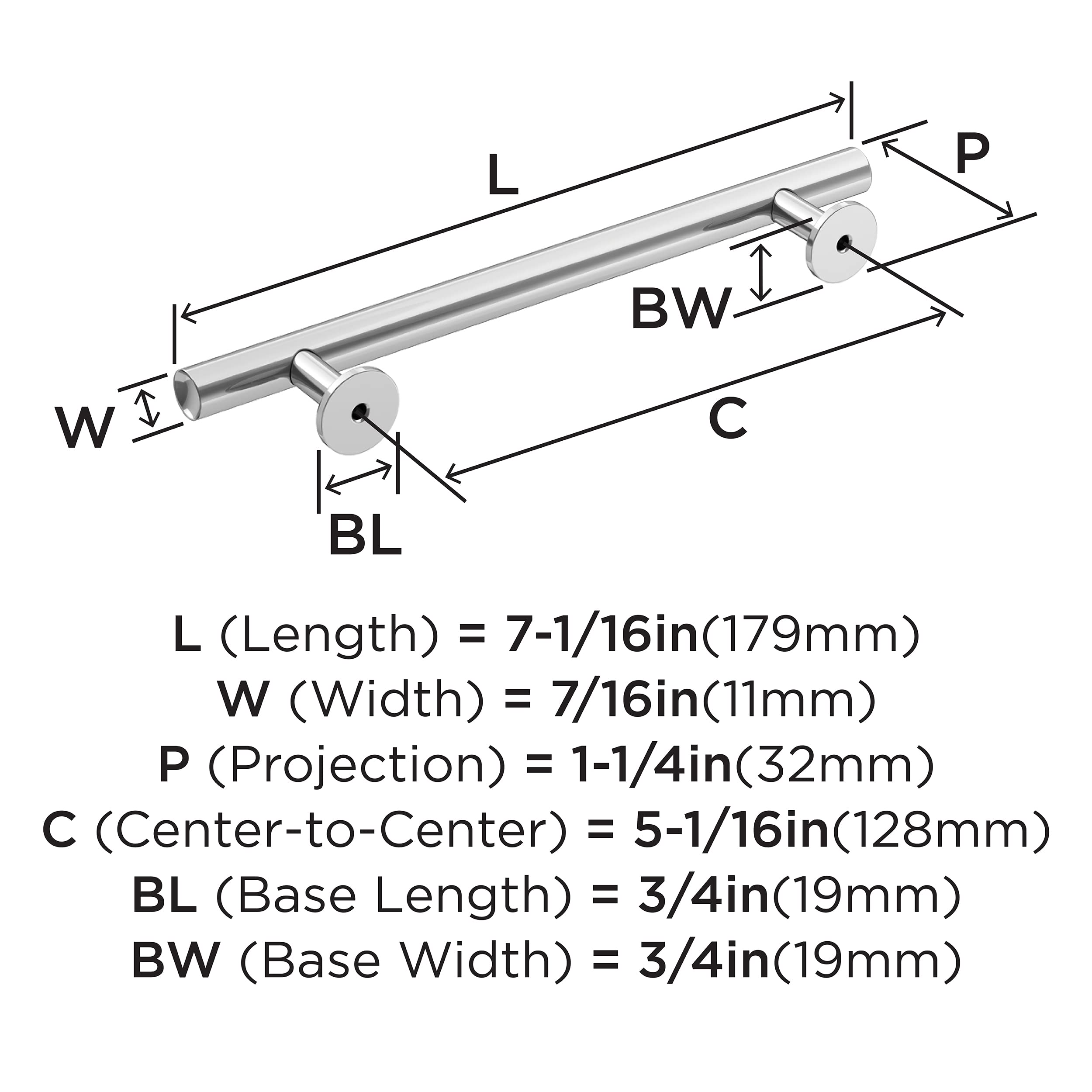Amerock, Polished Chrome, 5-1/16 in. Center-to-Center - Image 4