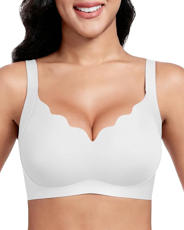 Vinfact Push up BH Damen Ohne Bügel Nahtloser BH für Große Brüste Starker Halt Bügelloser Bequem T Shirt Schlaf BH