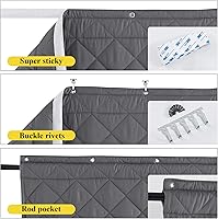 Vista 2 de NICETOWN Cortina de puerta con aislamiento térmico para interiores y exteriores, bloqueador de corrientes de aire de 26 x 78 pulgadas de grosor