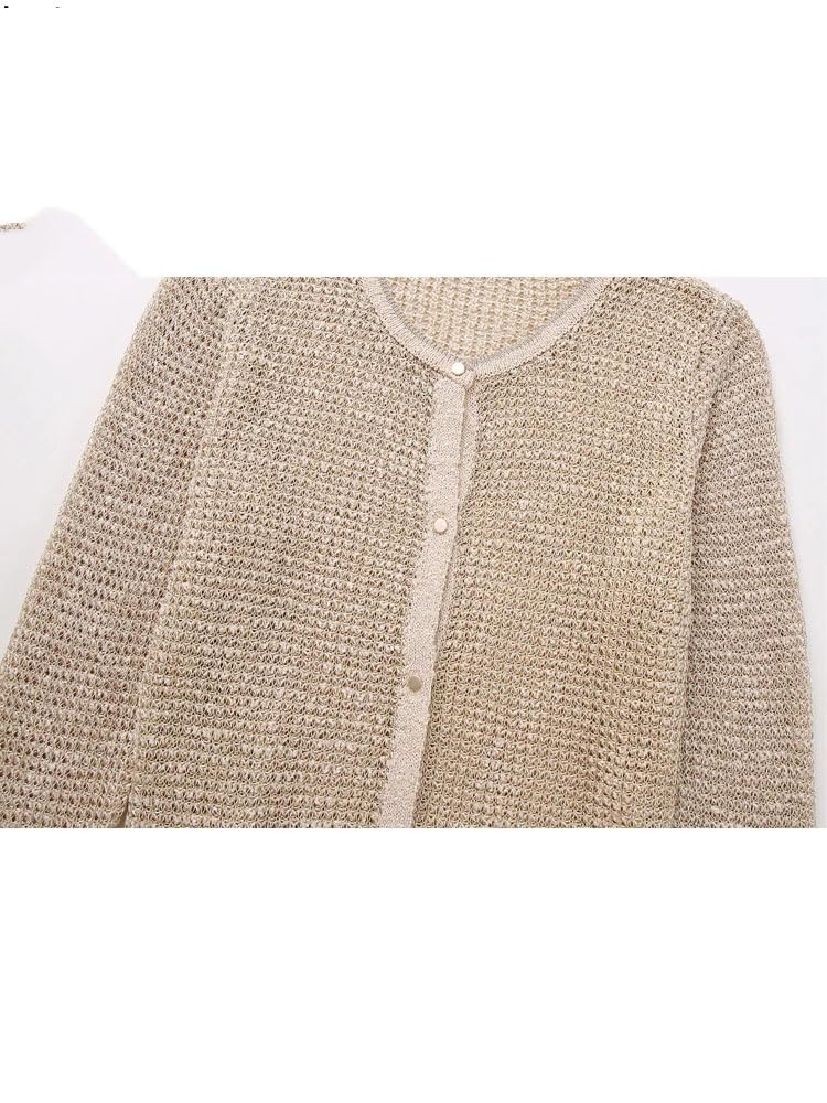 Women's Knitted Cardigan Women's Retro O Neck Long Sleeve