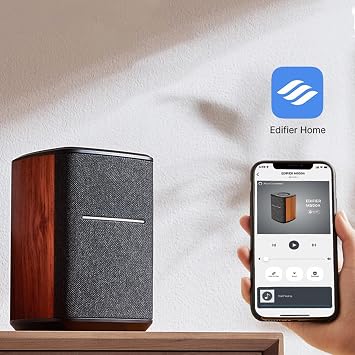 Edifier WiFi Smart Speaker Without Microphone, Works with Alexa, Supports AirPlay 2, Spotify,Tidal Connect, 40W RMS One-Piece Wi-Fi and Bluetooth Sound System, No Mic, MS50A