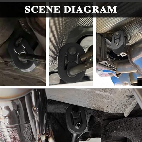 Miniatura 6 de 2 piezas de goma para suspensión de escape de 2 agujeros, diámetro del orificio de 0.429 in, 0.43 pulgadas, aislamiento de escape universal, caucho