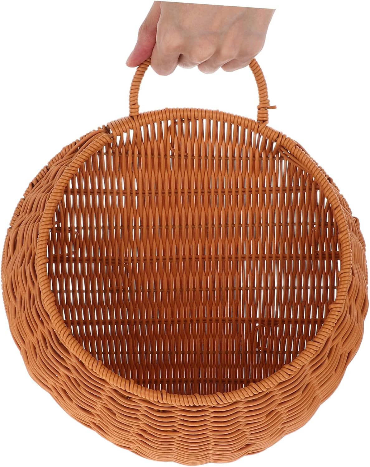 Alipis Hand Woven Wall Basket for Kitchen Storage Multi-functional Decorative Hanging Decor for Garlic Onion and Vegetables Natural Rattan-like Design Space-saving Organizer for Farmhouse