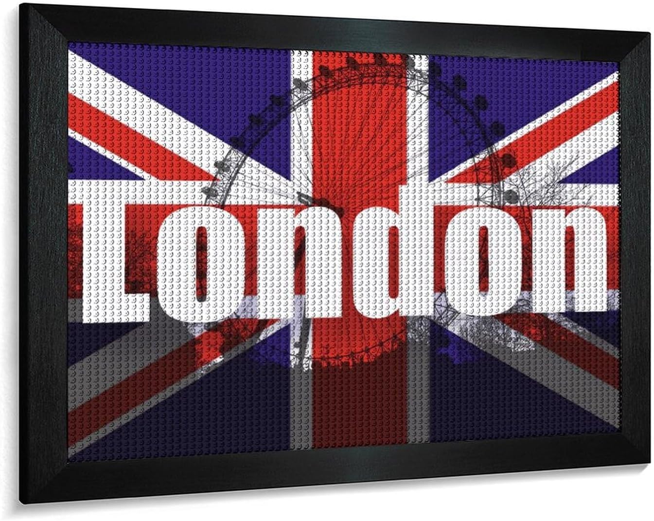 England London Eye British Printed Diamond 5D Painting Kit 16x20in DIY Full Drill Craft with Tools for Home Wall Decor Gift Blackwood 50 * 40cm