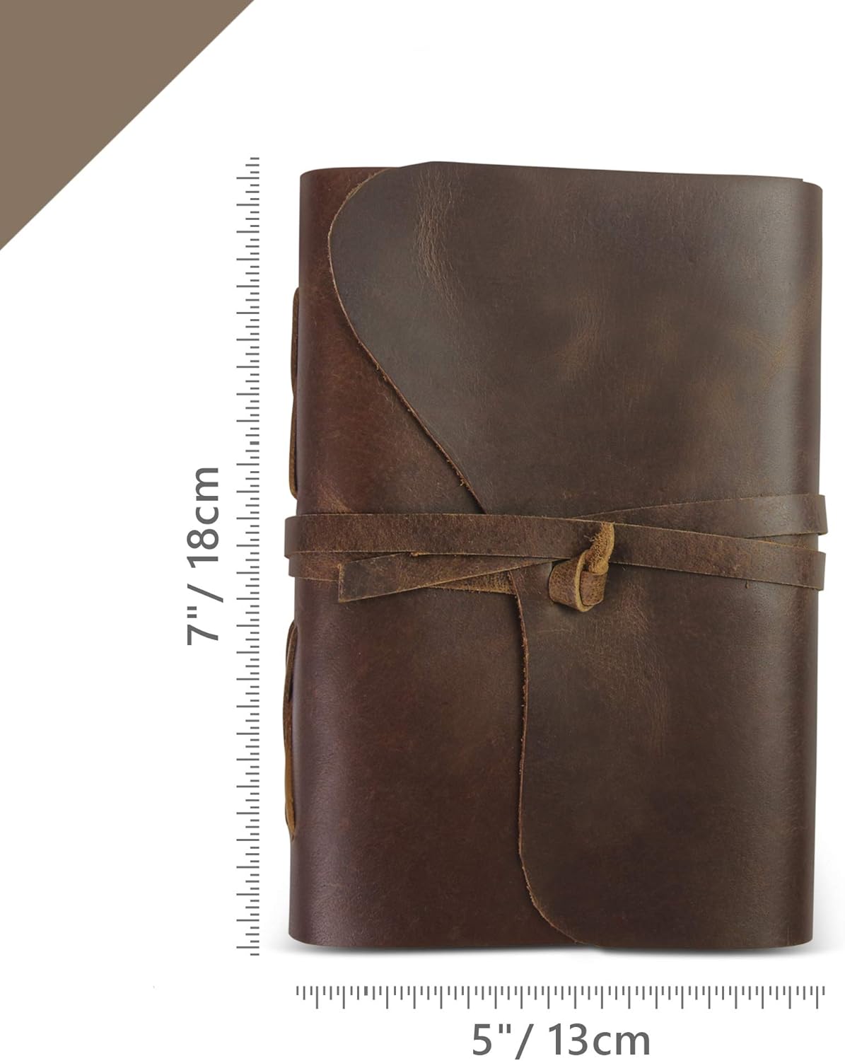 WANDERINGS Vintage Leather Journal - Handmade Leather Bound Notebook with Handmade Ivory Deckle Edge Paper - Perfect for Writing Watercolors Sketching as a Travel Journal or Grimoire 7x5 - Image 5