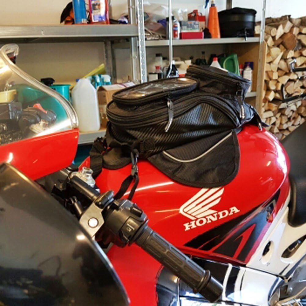 Amazon Ranzek バイク用 大容量 タンクバッグ 強力マグネット式 ブラック タンクバッグ 車 バイク