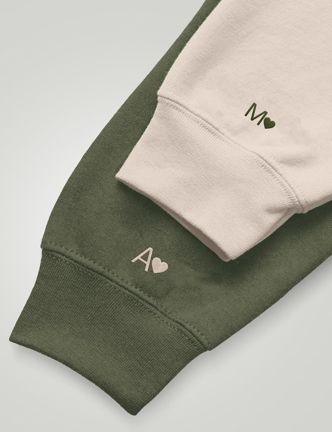 Custom Matching Couple Hoodies & Sweatshirts - Embroidered Puzzle Piece Heart Set - Personalized Initials on Sleeve - Cute His and Hers Pullovers for Valentine’s Day, Anniversary, and Weddings - Image 6