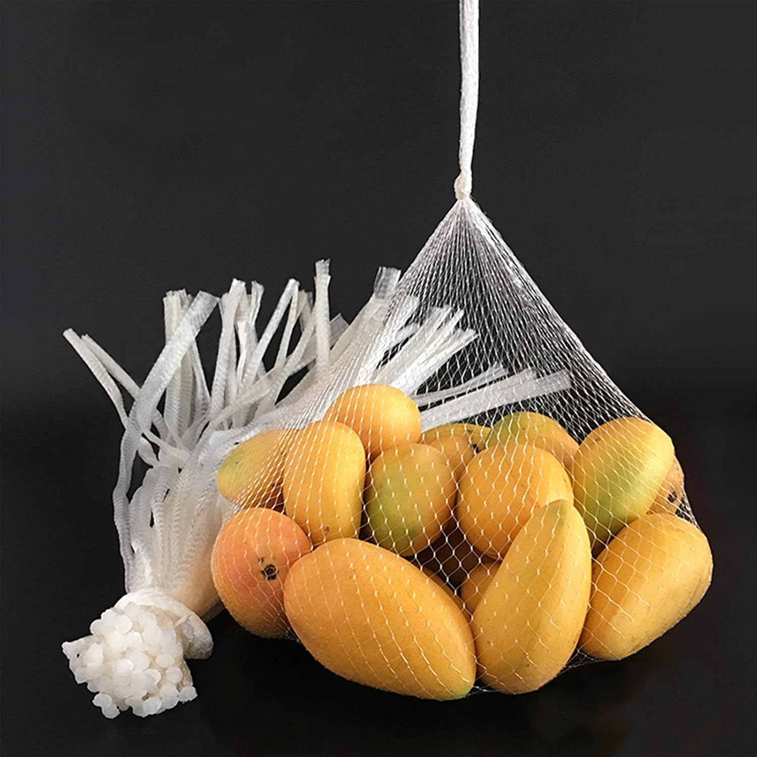 100Pcs 24’’ Reusable Mesh Produce Bags, Onion Fruits Net Bags and Seafood Boil Bag for Crab Clam Crawfish, Mesh Storage Bag for Grocery Shopping Storage of Fruits Vegetable Seafood & Garden Produce