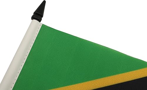 Miniatura 134 de Bandera de mesa Sierra Leona de 5 x 8 pulgadas, bandera de escritorio de Sierra Leona, 8.3 x 5.5 in, barra y base de plástico negro AZ FLAG